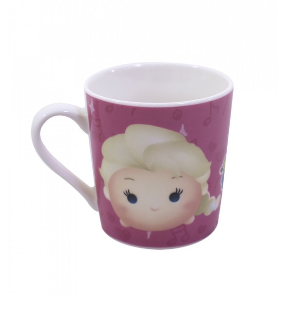 Caneca De Porcelana Rosa Anna Elsa & Olaf Frozen Tsum Tsum 250ml - Disney